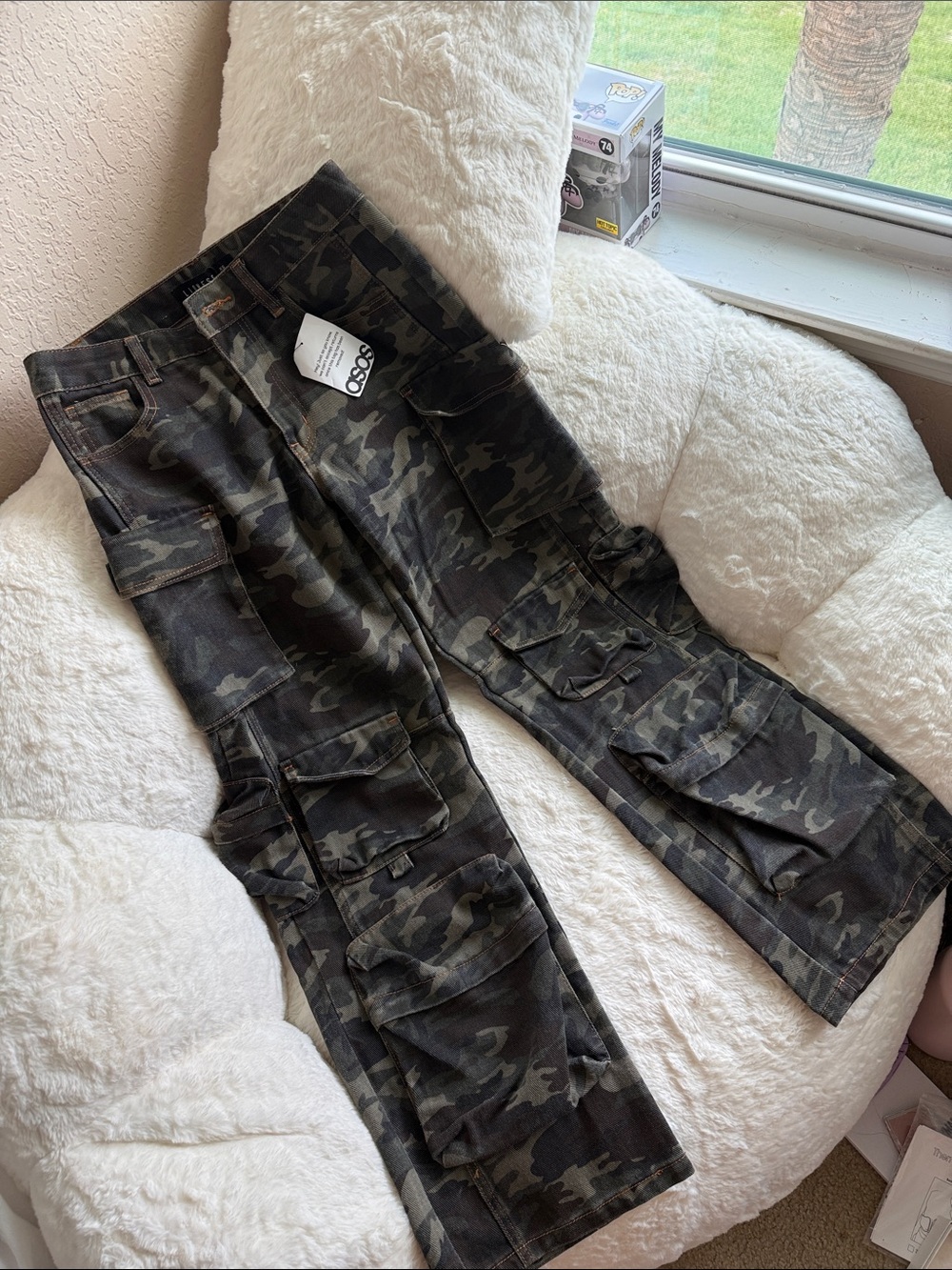 Lioness Sweetness Jeans cargo camo pants green khaki olive tan - Picture 12 of 13